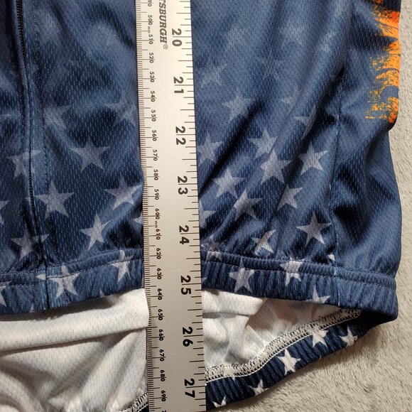 Starlight Active Club Full Zip 3 Pockets Star City Cycling Orange Blue Men Sz L - Picture 15 of 15